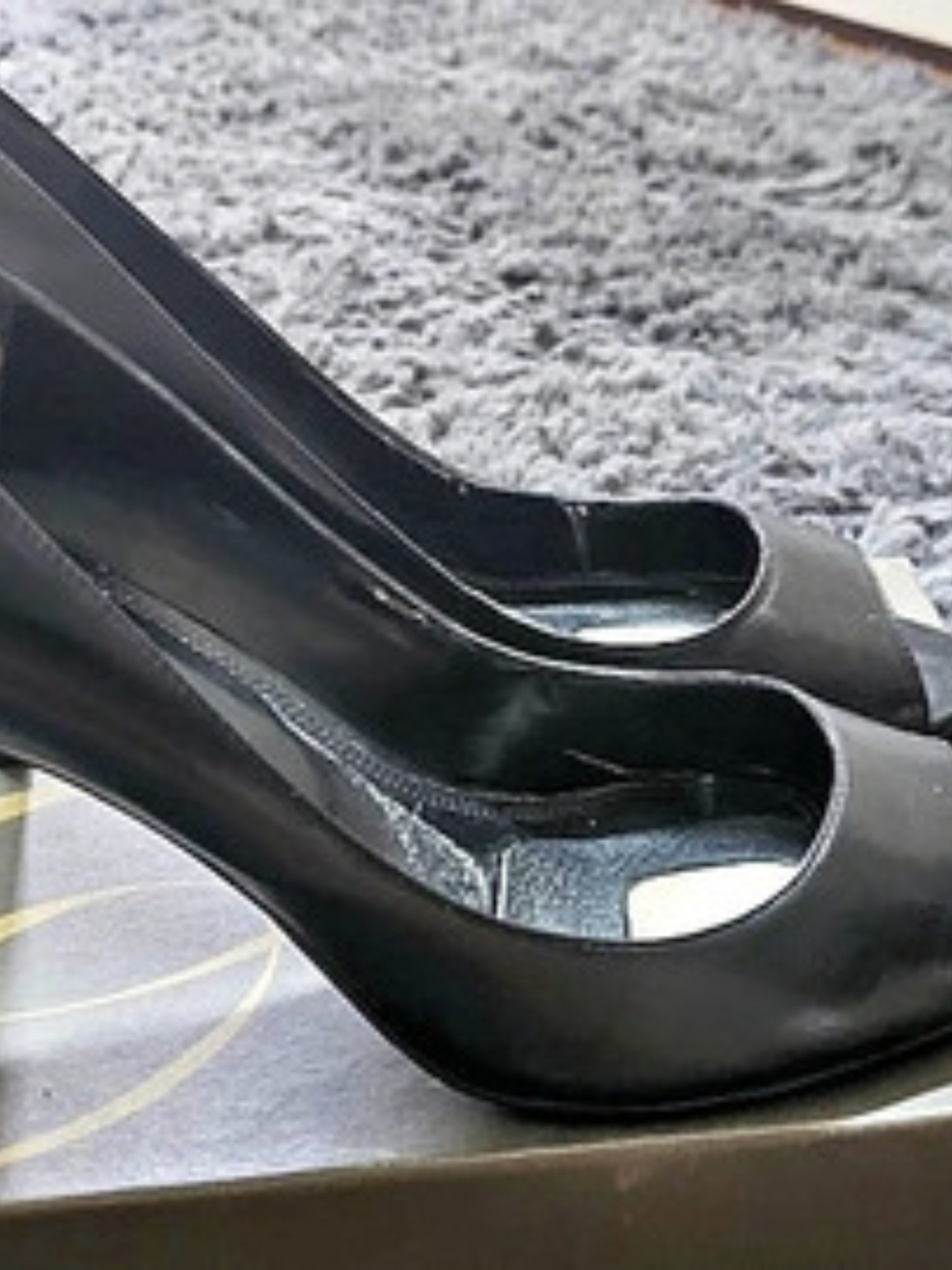Enzo Angiolini Eamerryann Black Peep Toe Pumps US 9.5 M